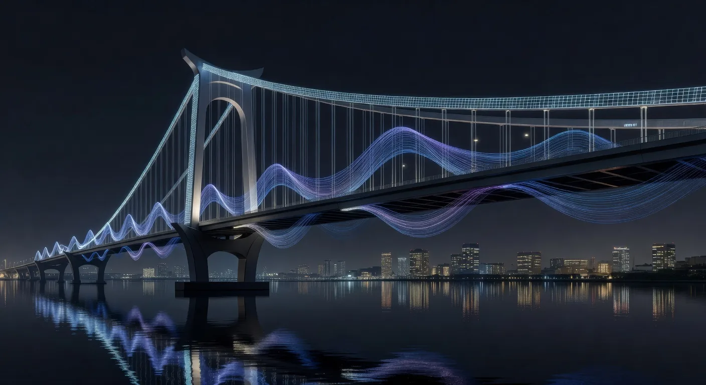 フューチャリスティックブリッジ接続性夜景